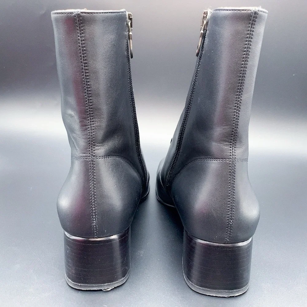 Salvatore Ferragamo Black Zippered Ankle Boots - Picture 4 of 16